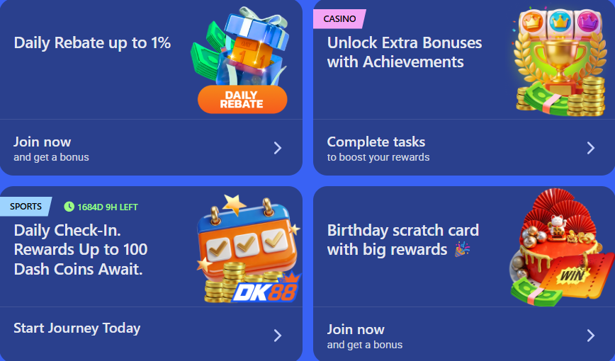 more bonuses at DK88 casino